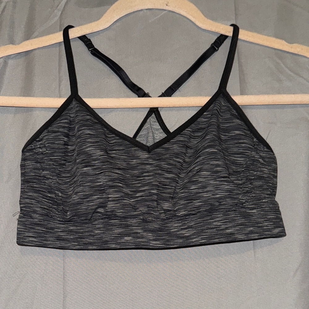 PINK Victoria's Secret Black Heather Sports Bra
